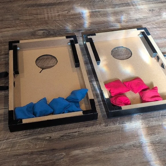 Travel Cornhole Game Set with Blue and Red Bean Bags - Picture 12 of 15